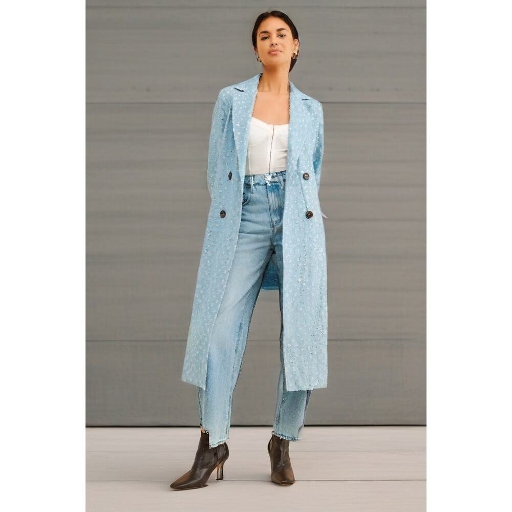 Anthropologie x Never Fully Dressed Denim Harper Trench Coat. Size M. Ret. $290